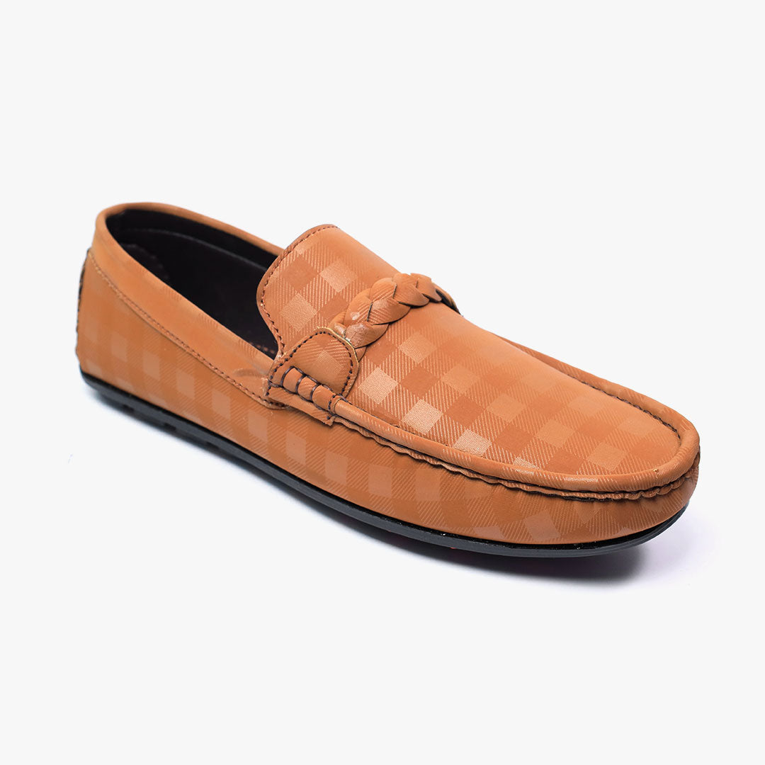 Men Light Brown Textured Loafer 0X  SJD