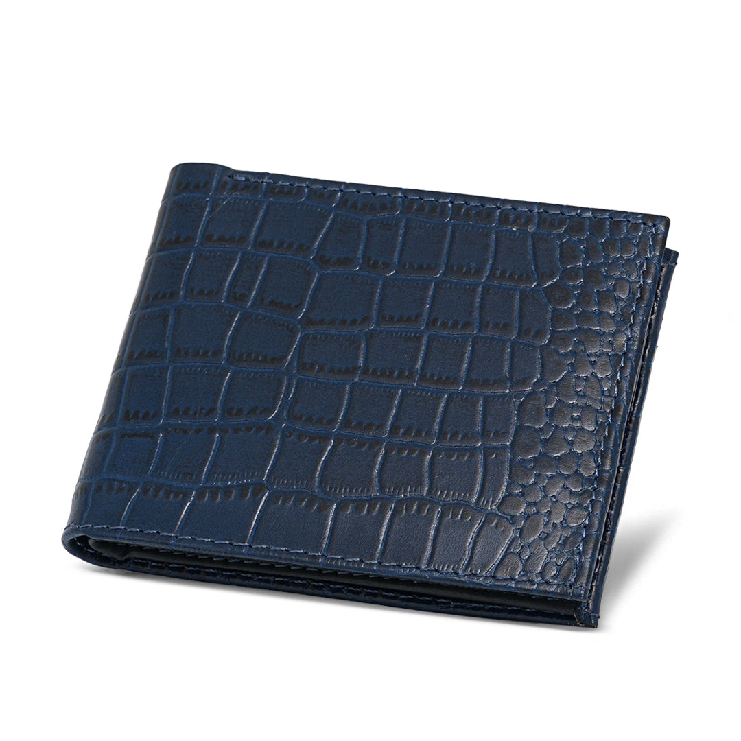 Men Blue Croc Leather Wallet 597C