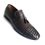 Men Formal Premium Mild Tassel Brown Woven Logomix002