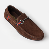 Men Suede Coffee Buckle Loafer LOF4