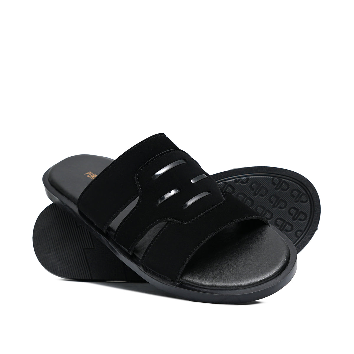 Black Suede Slipper SZ06