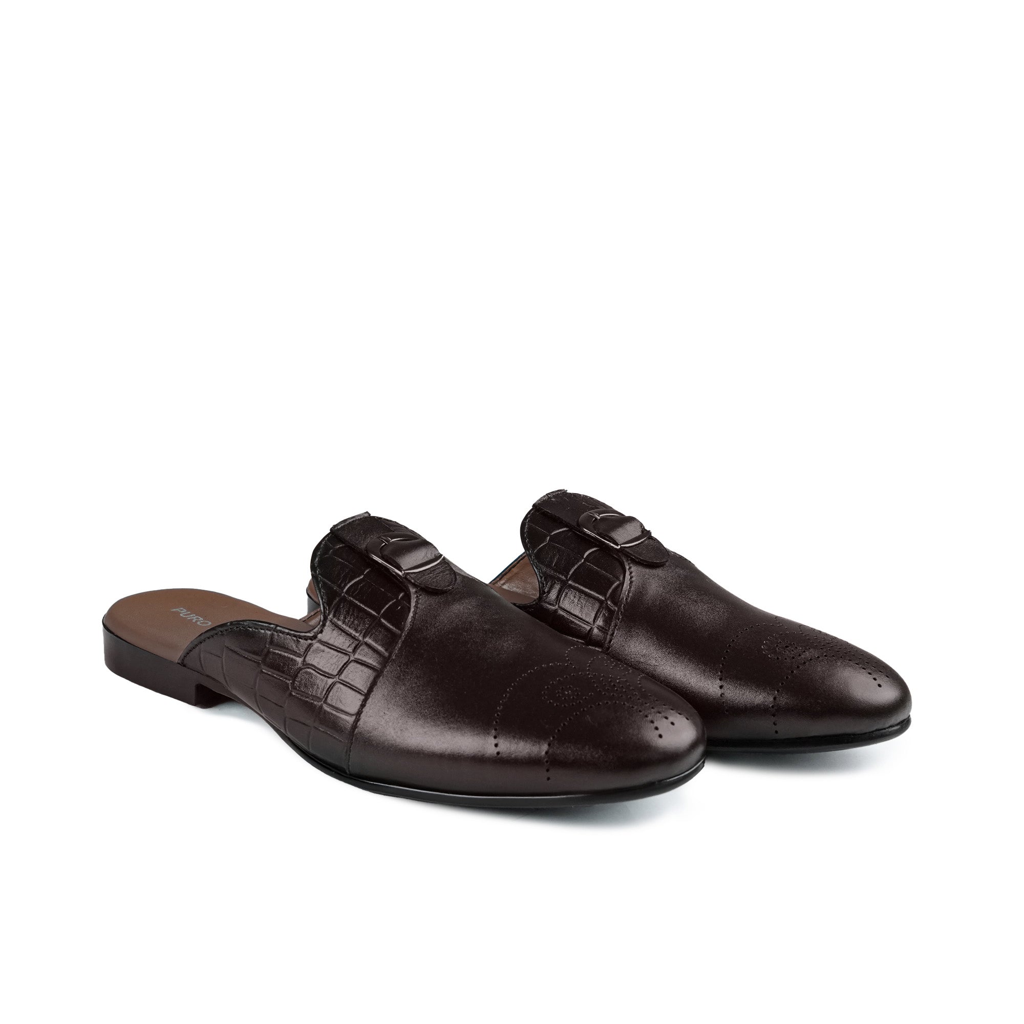 Chocolaty Brown Leather Slip-On Mule MA12