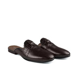 Chocolaty Brown Leather Slip-On Mule MA12