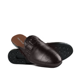 Chocolaty Brown Leather Slip-On Mule MA12