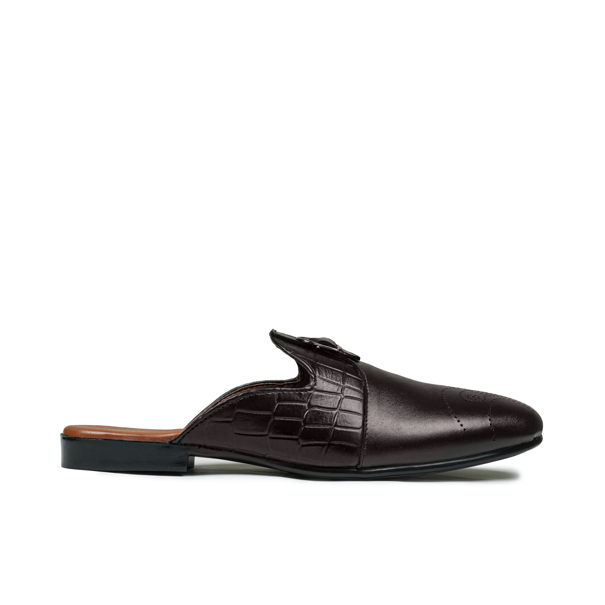 Chocolaty Brown Leather Slip-On Mule MA12