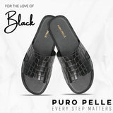 Black Croc Slipper SA49