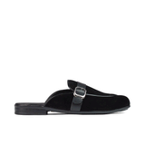 Black Suede Buckle Mule MJ03