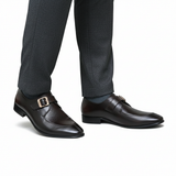 Black Singal Monk Leather Shoe PJ18