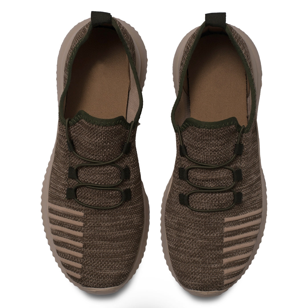 Olive Lace Knitted Running Sneaker NSK-0035