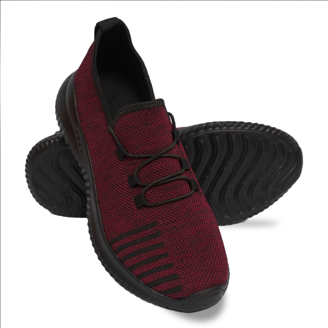 Maroon Lace Knitted Running Sneaker NSK-0040