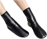 Unisex Sheep Skin Leather Black Socks
