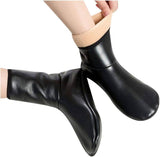 Unisex Sheep Skin Leather Black Socks