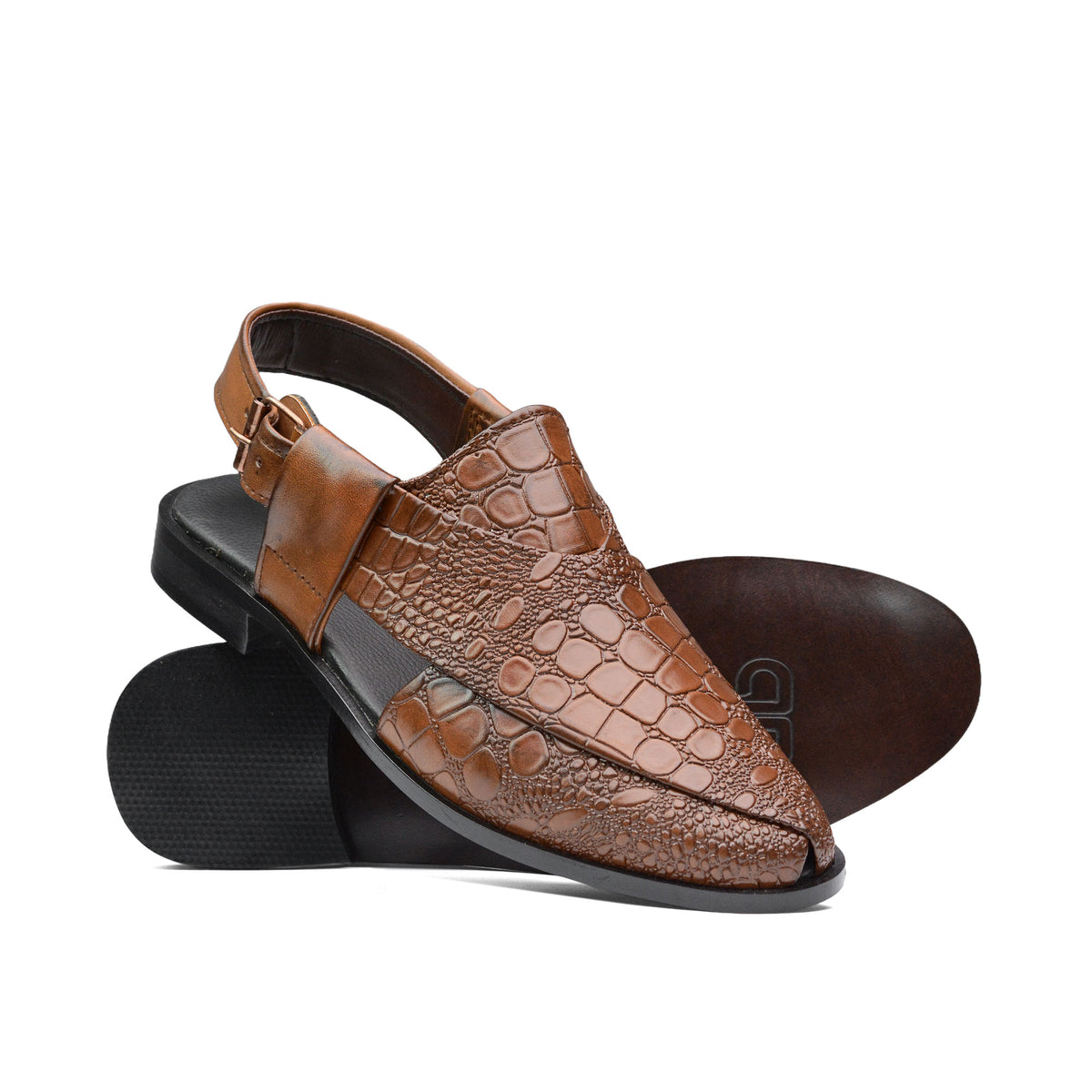 Brown Croc Peshawari Chappal DD11