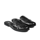 Black Croc Monk Mule MJ01