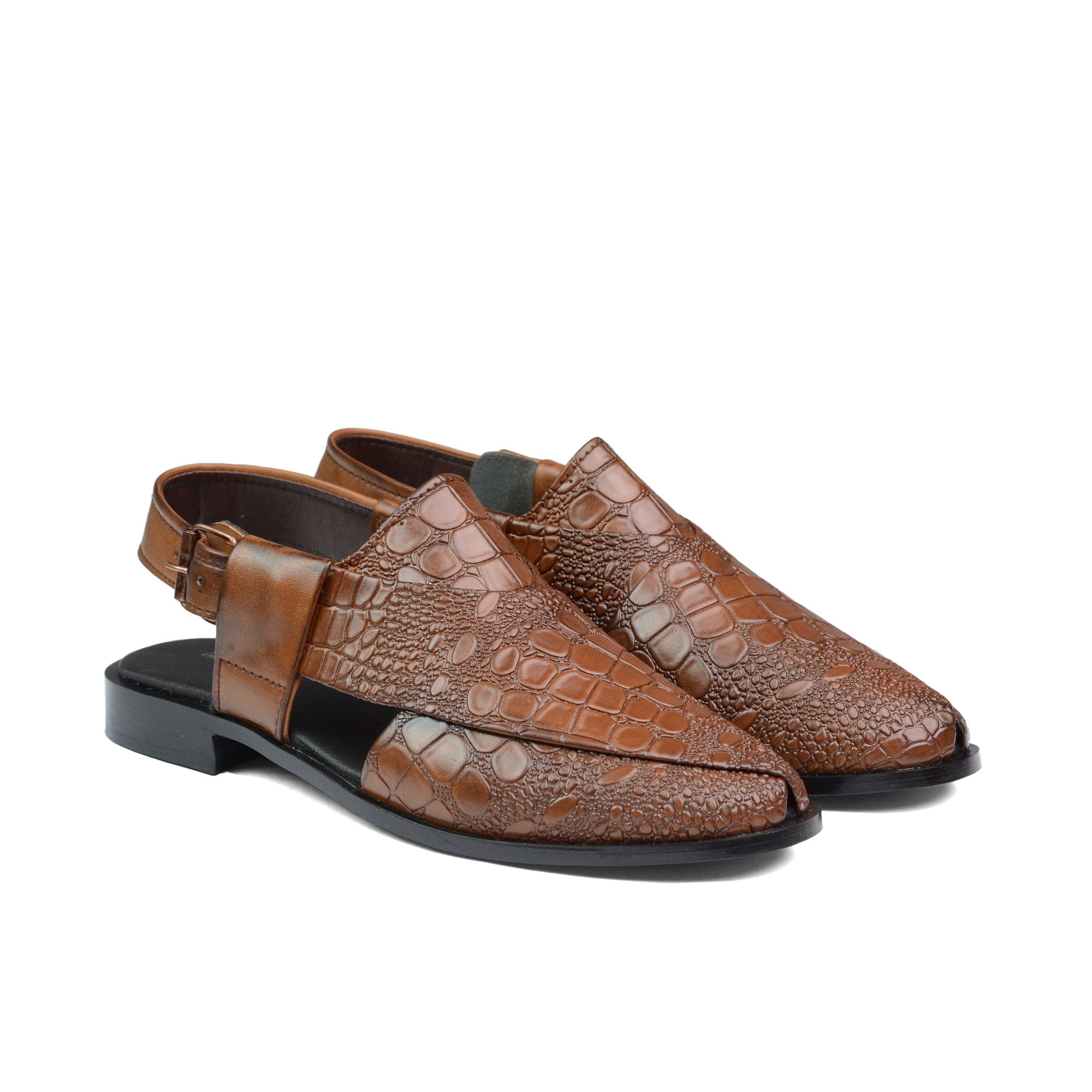 Brown Croc Peshawari Chappal DZ22