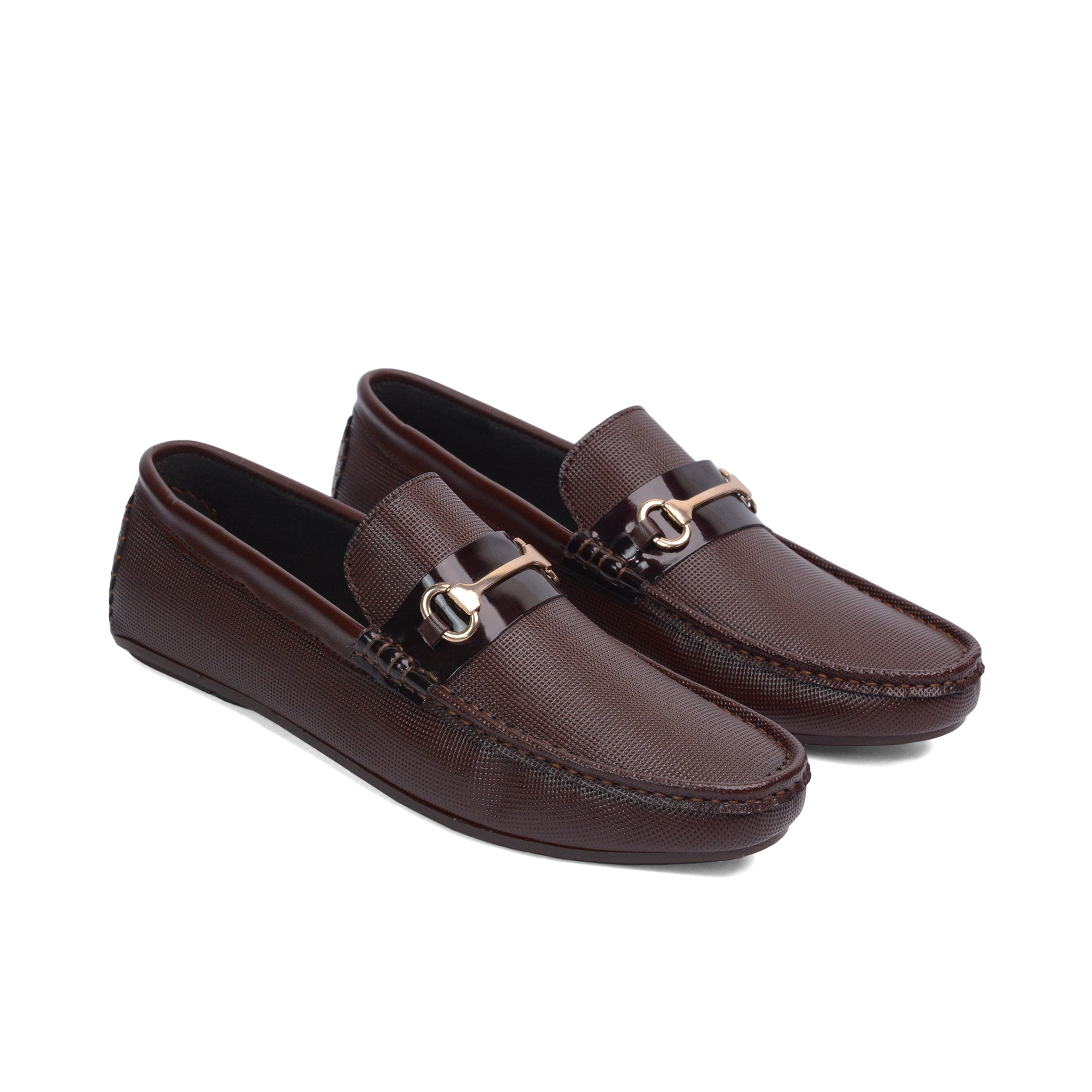 Brown Dotted Patent Loafer LS20