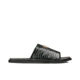 Black Textured Patent Slipper SA28