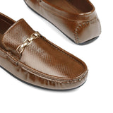 Brown Texured Patent Loafer LS66