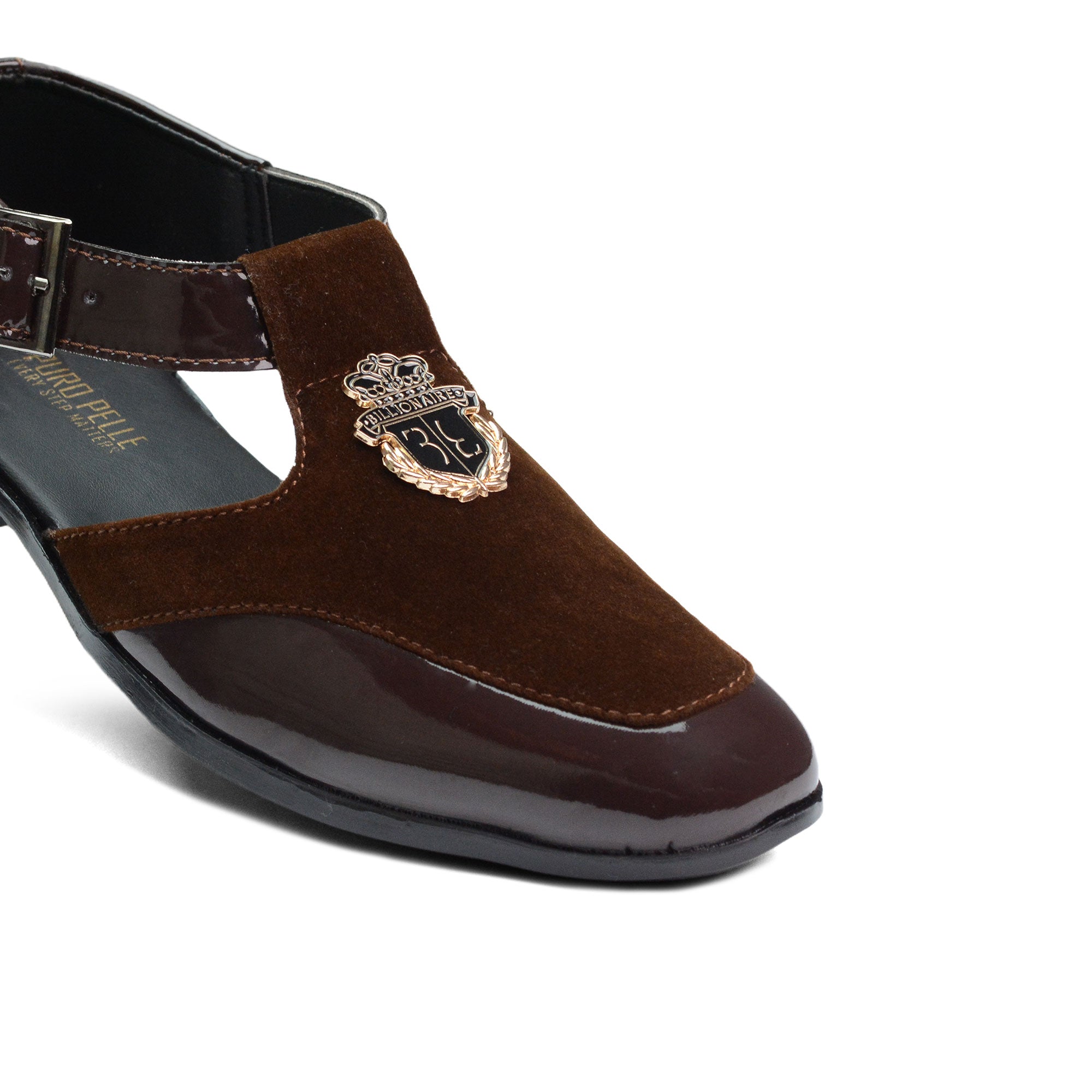 Brown Suede & Patent Sandal DU05