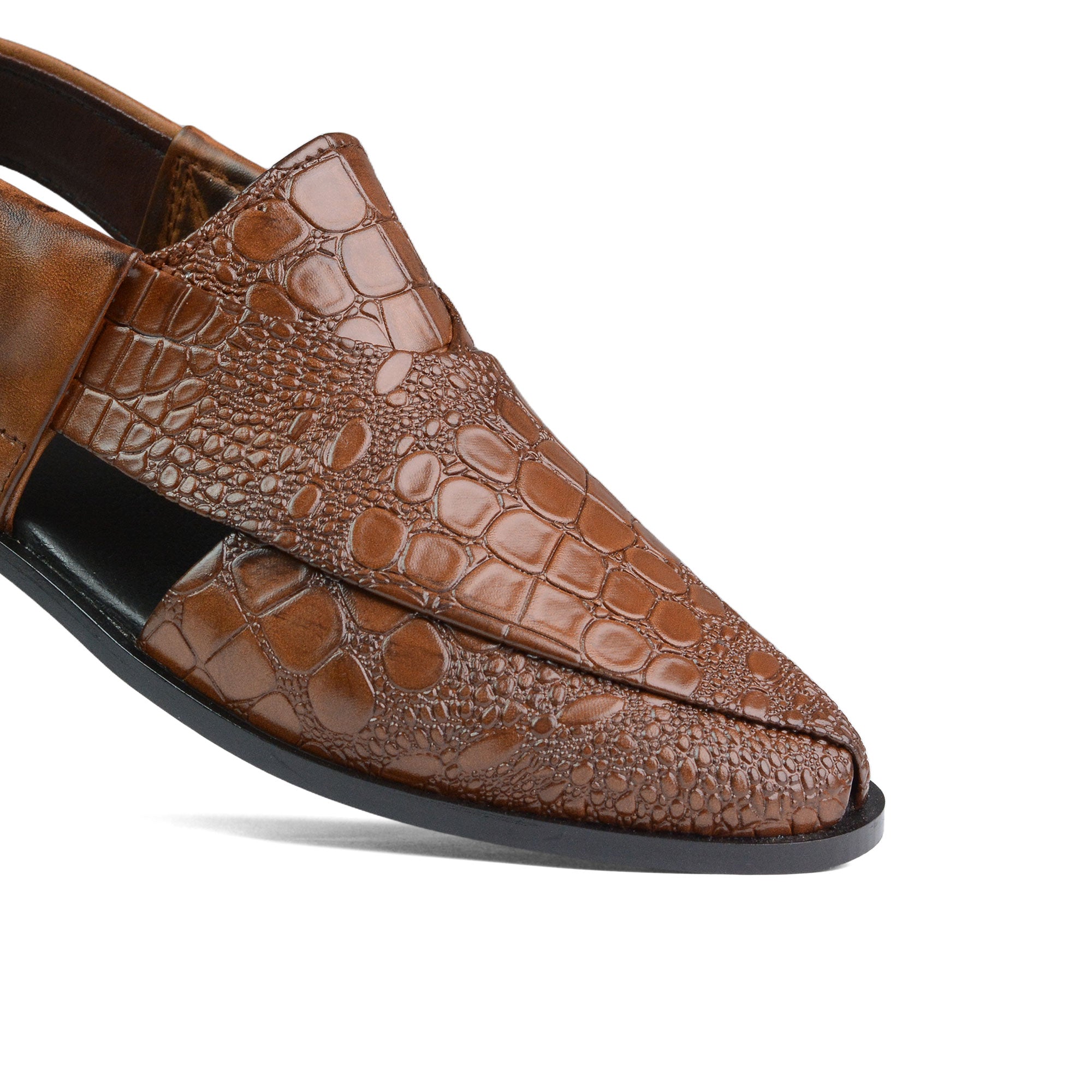 Brown Croc Peshawari Chappal DD11