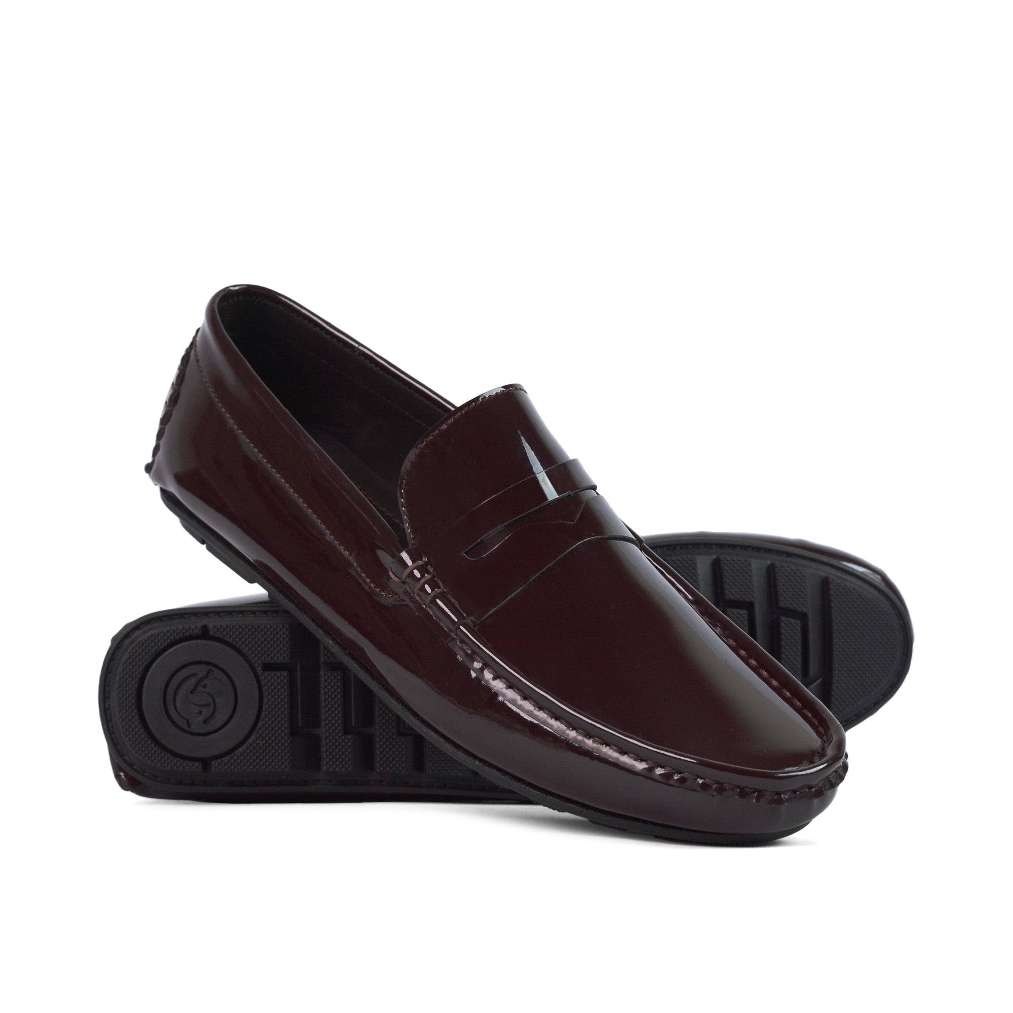 Elegant Brown Patent Loafer LS07