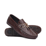 Brown Croc Tassel Loafer LS23