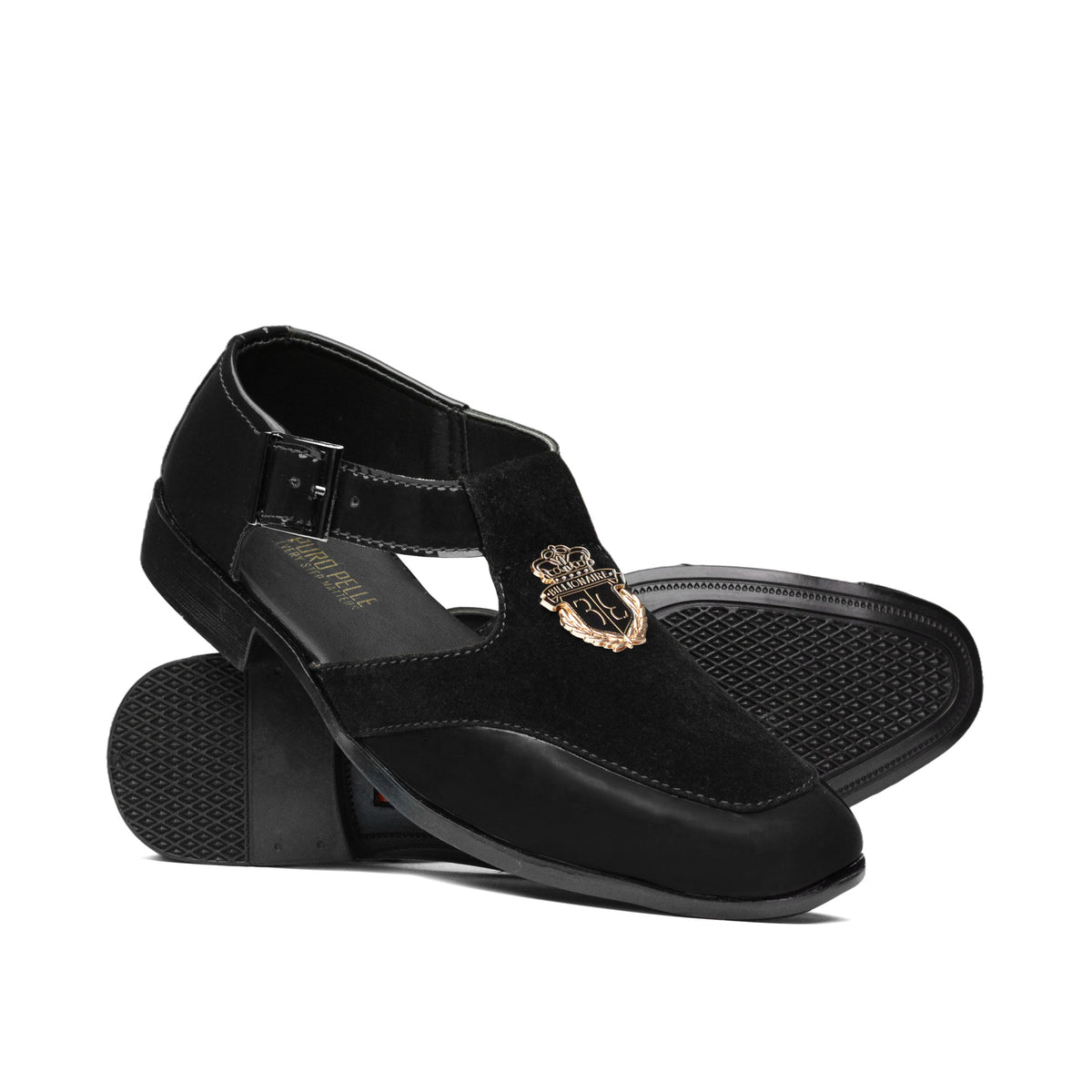 Black Suede & Patent Sandal DU03