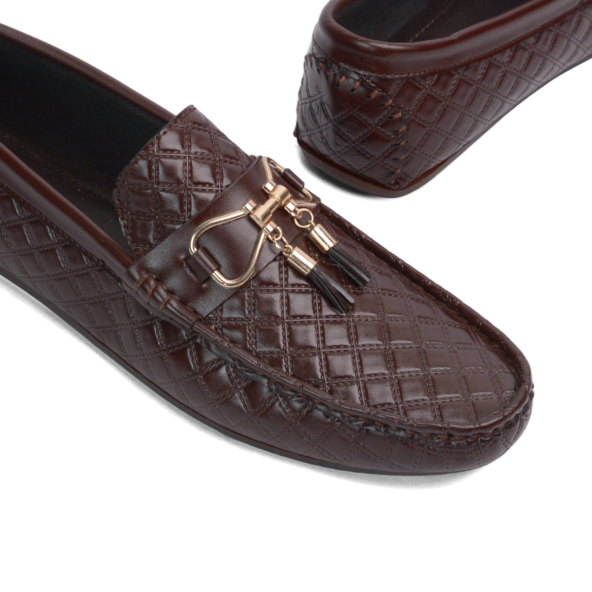 Brown Croc Tassel Loafer LS23