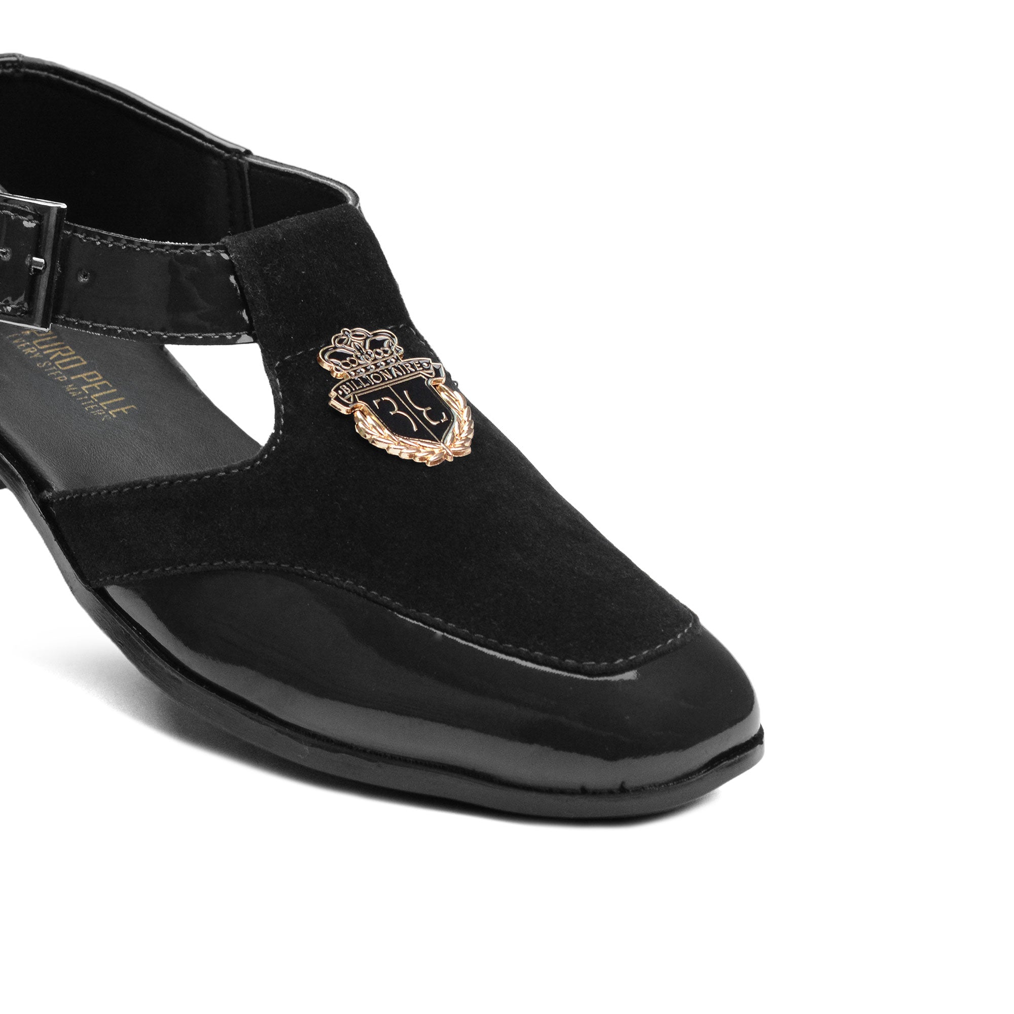 Black Suede & Patent Sandal DZ17