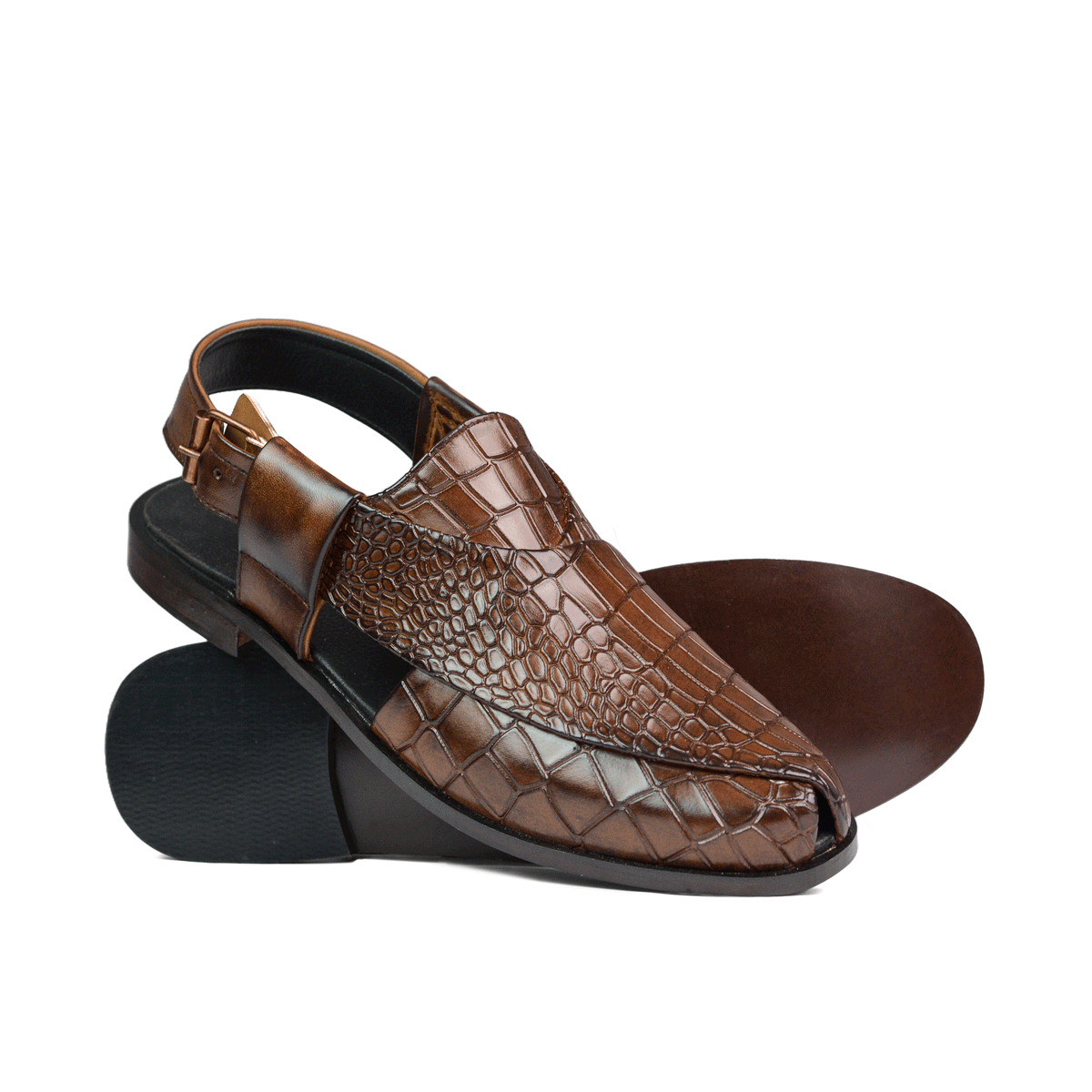 Brown Croc Peshawari Chappal DD06