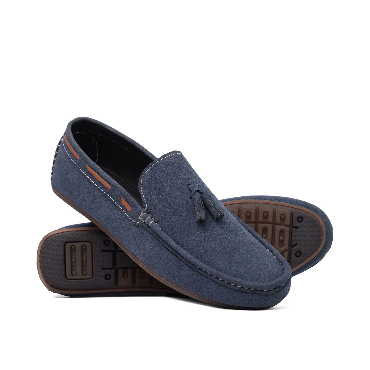 Blue Suede Tassel Loafer LS58