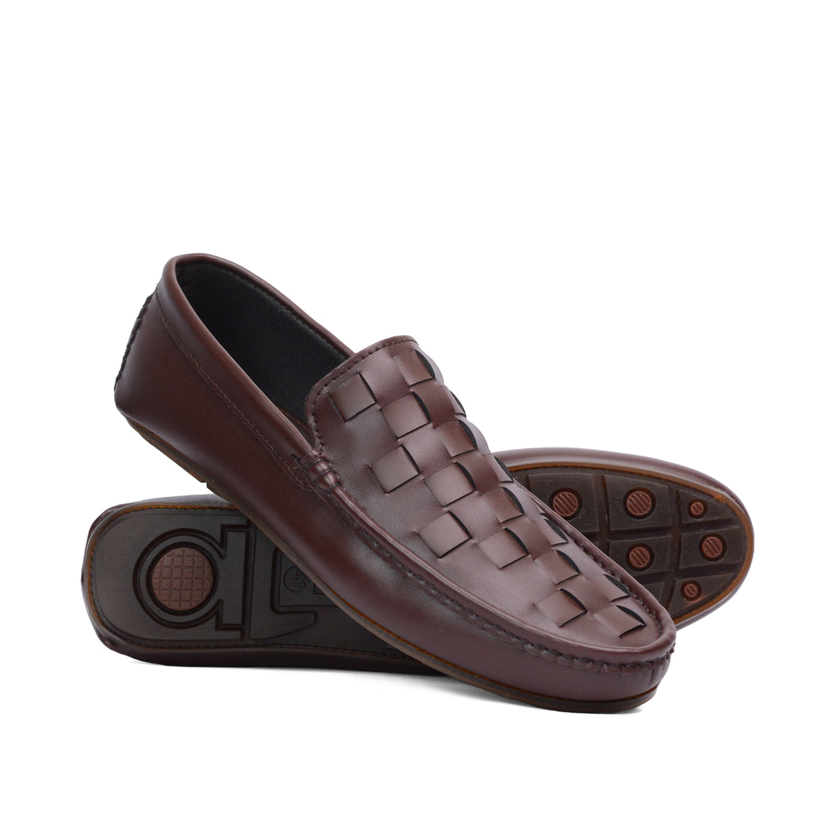 Brown Topstitch Loafer LA16