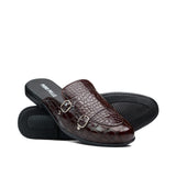 Brown Croc Monk Mule MJ02