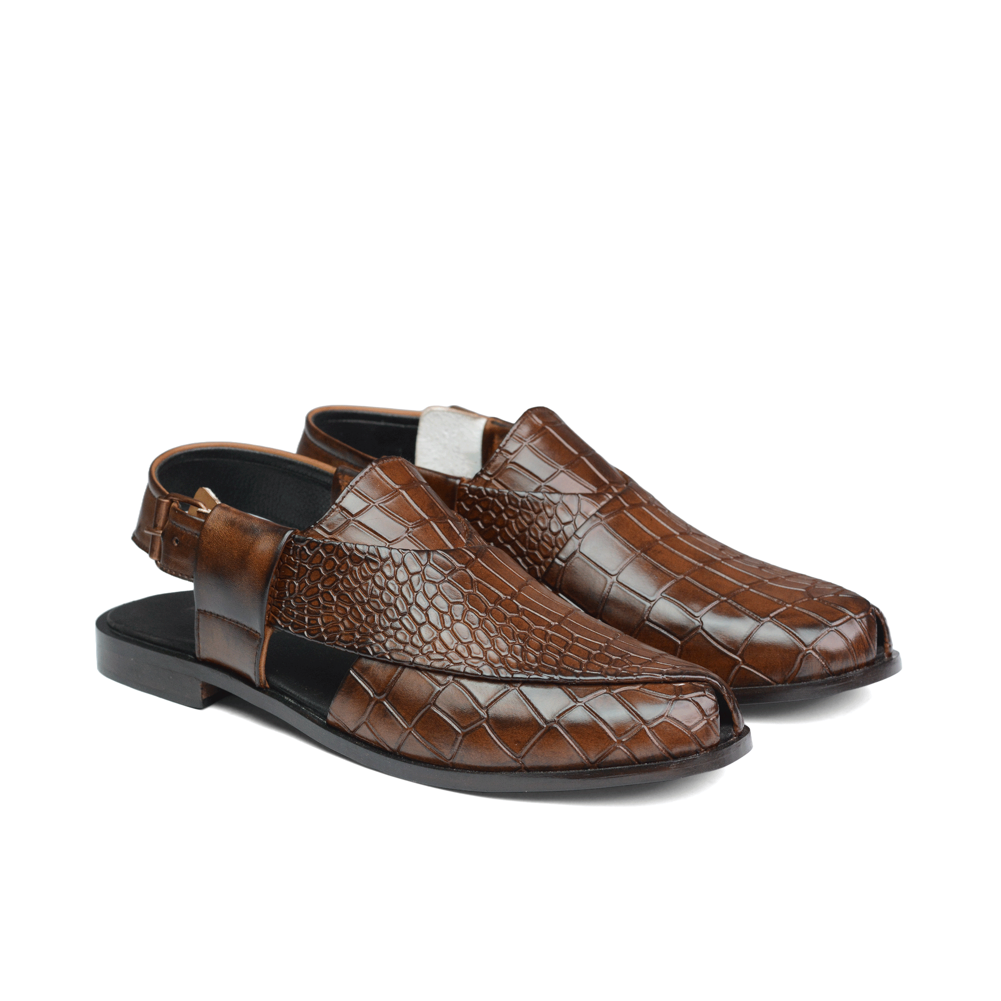 Brown Croc Peshawari Chappal DD06