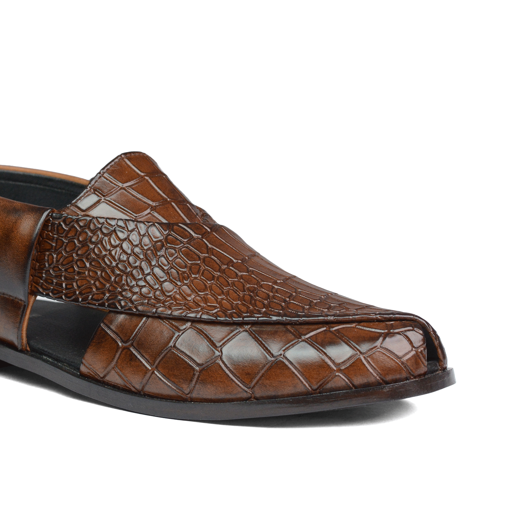 Brown Croc Peshawari Chappal DD06