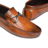 Brown Buckle Croc Loafer LS81