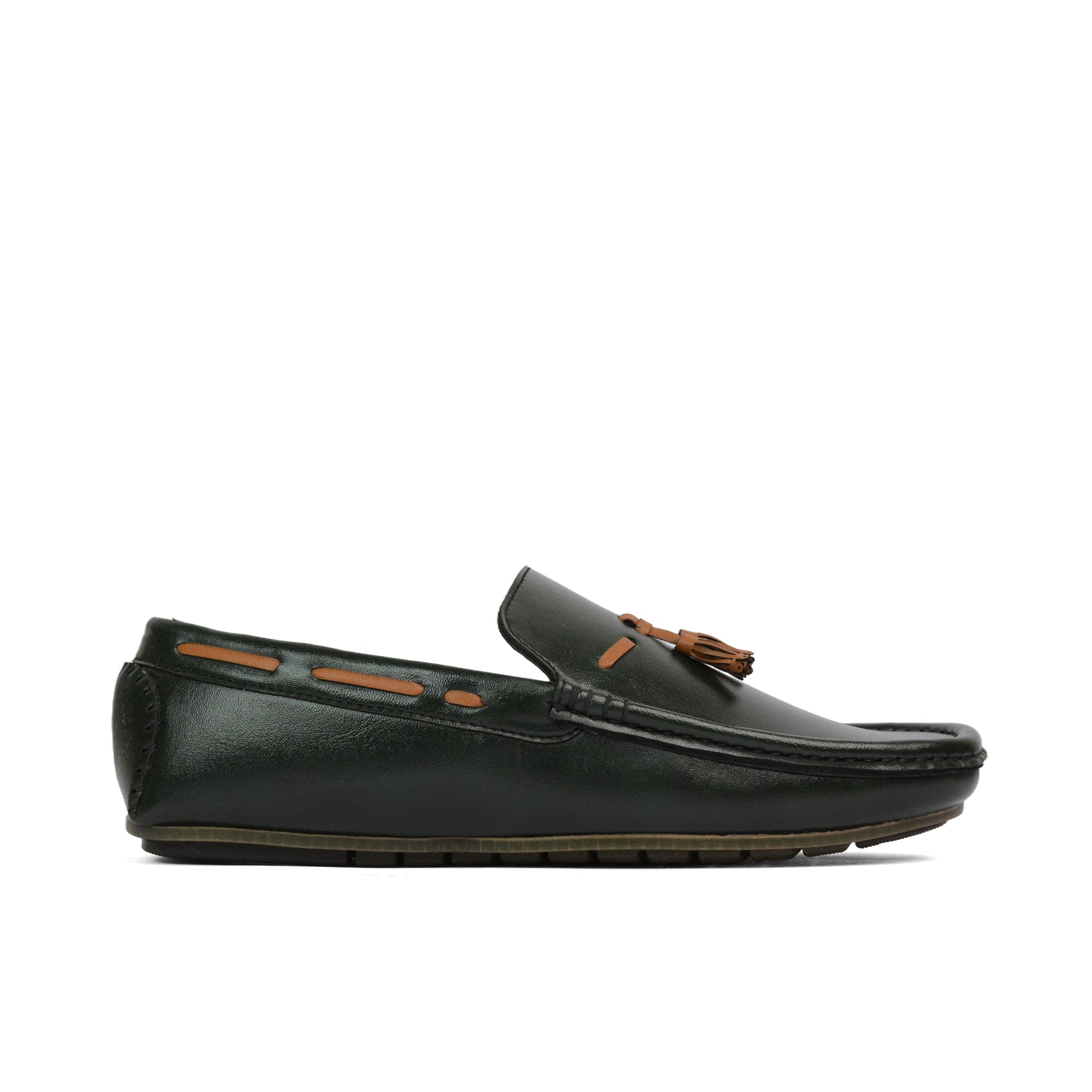 Green Tan Tassel Loafer LS18