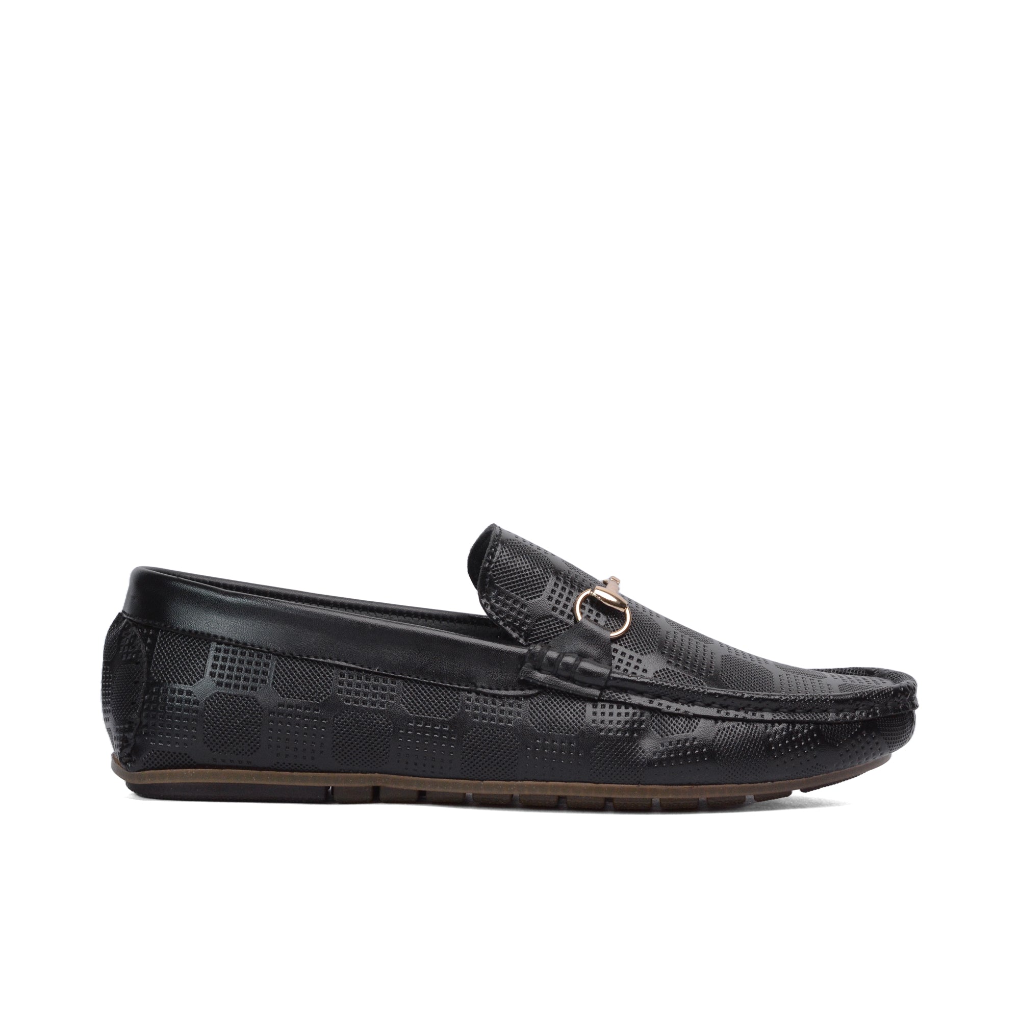 Black Elegant Textured Loafer LS33