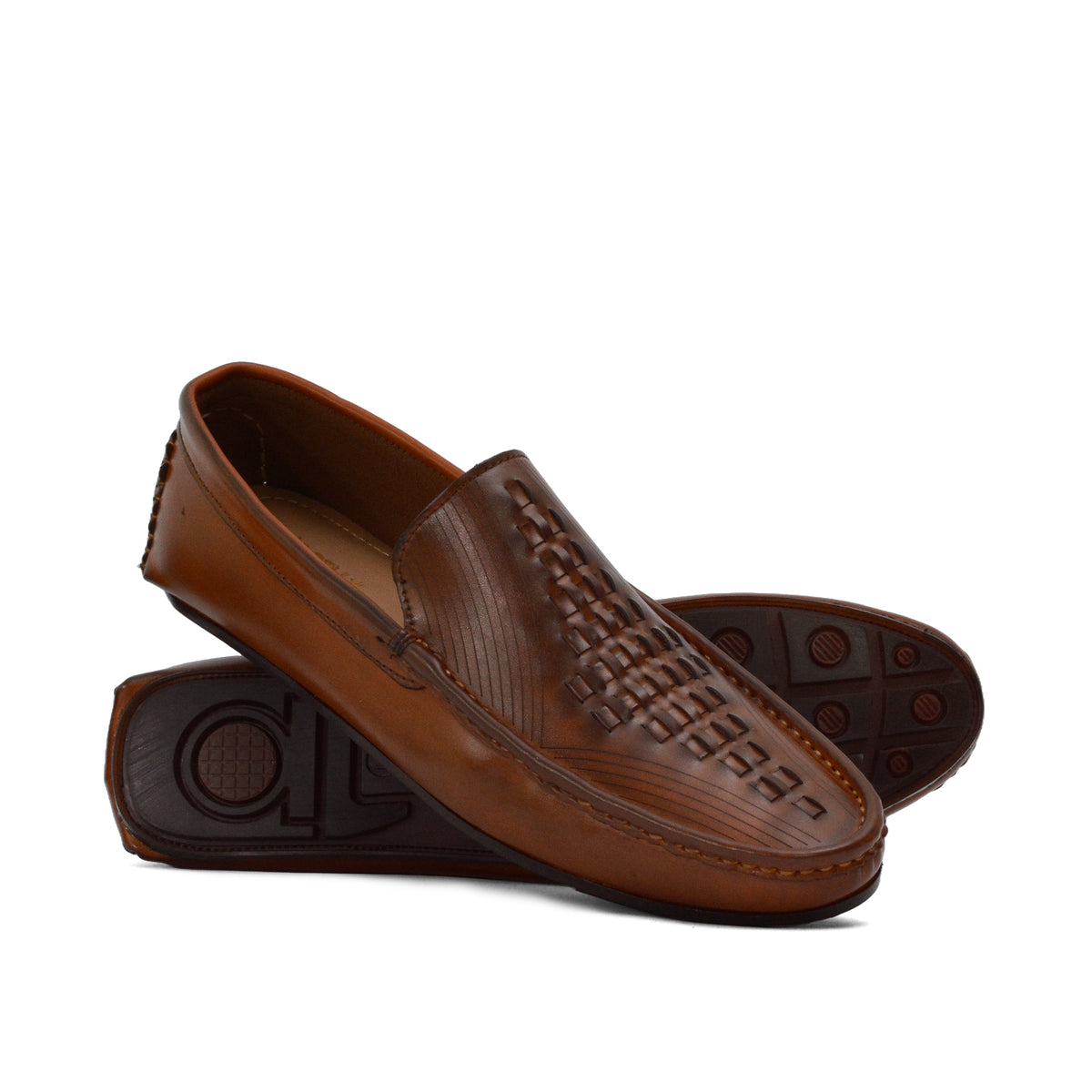 Brown Woven Eastern Loafer LA04
