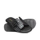 Black Croc Slipper SA49