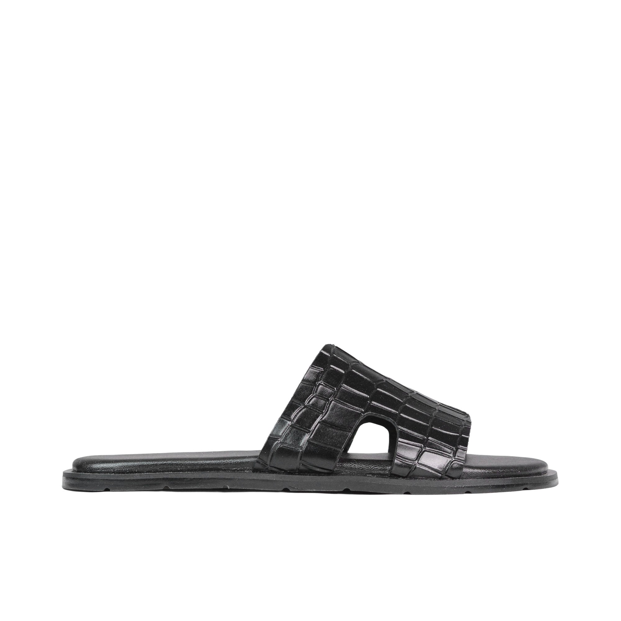 Black Croc Slipper SA49