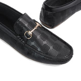 Black Elegant Textured Loafer LS33