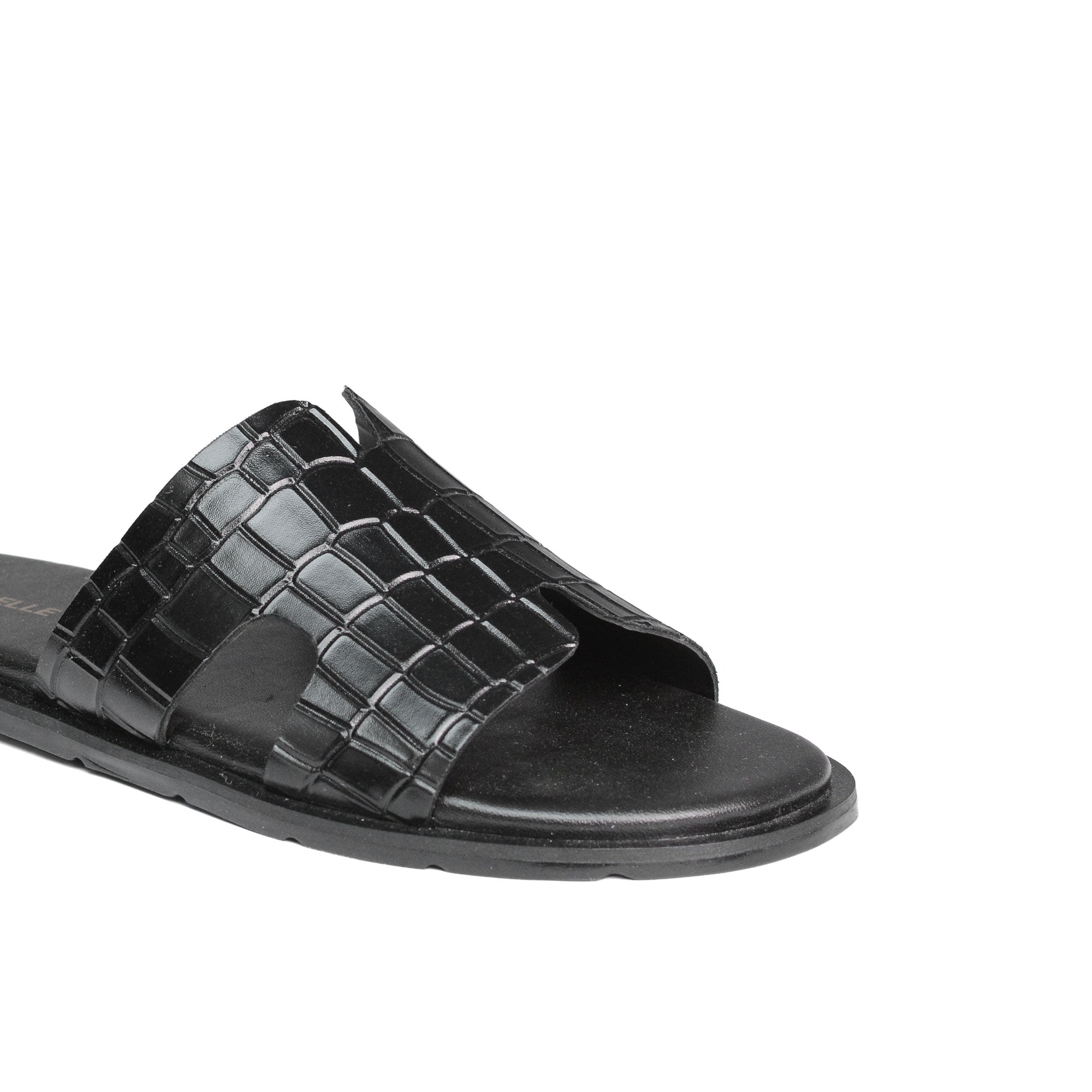 Black Croc Slipper SA49