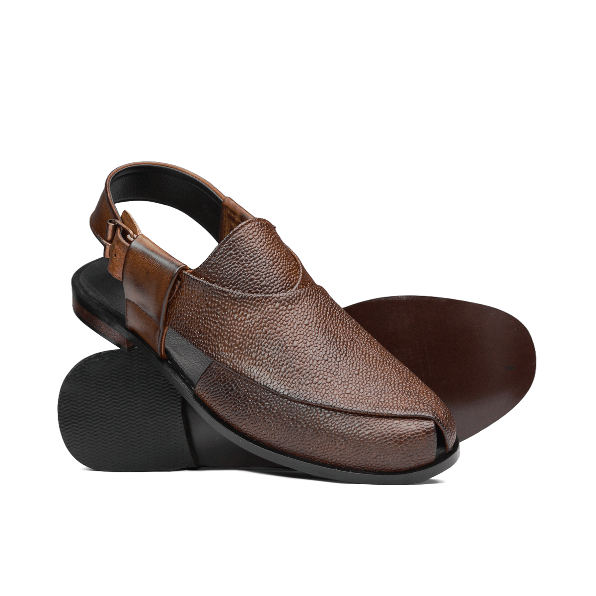 Brown Patent Peshawari Chappal DD07