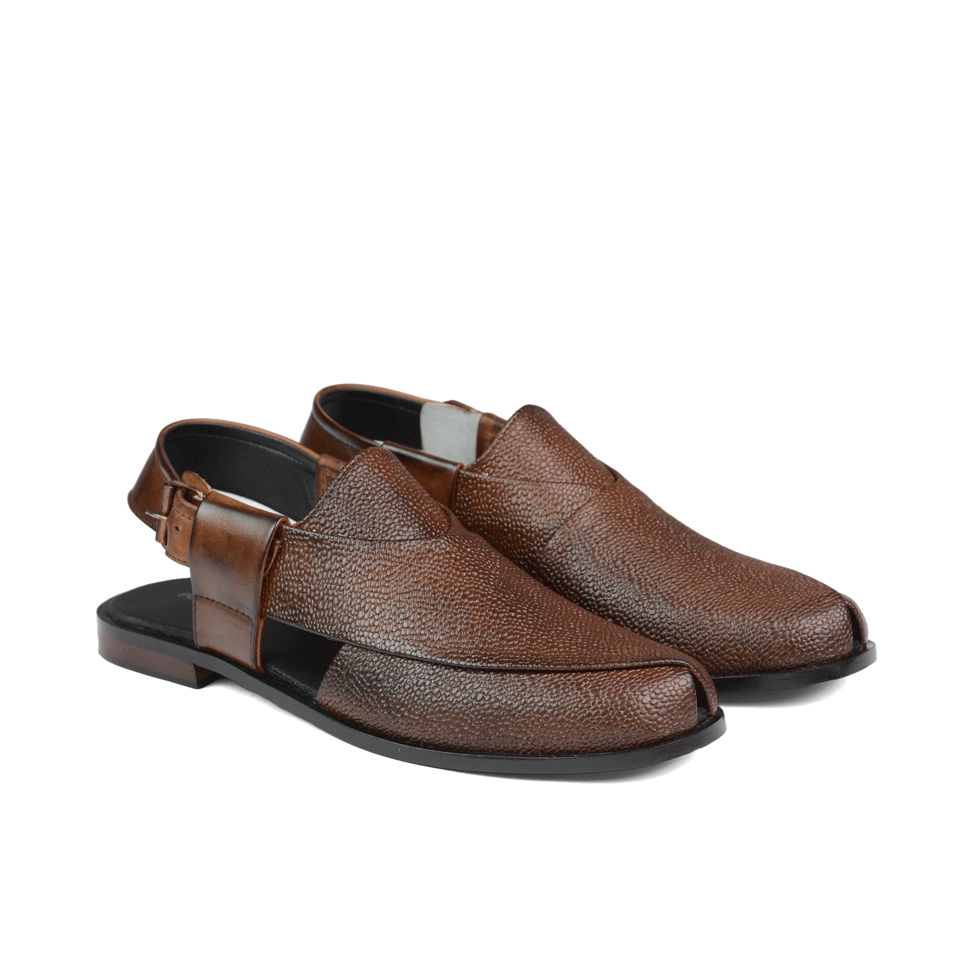 Brown Patent Peshawari Chappal DZ30