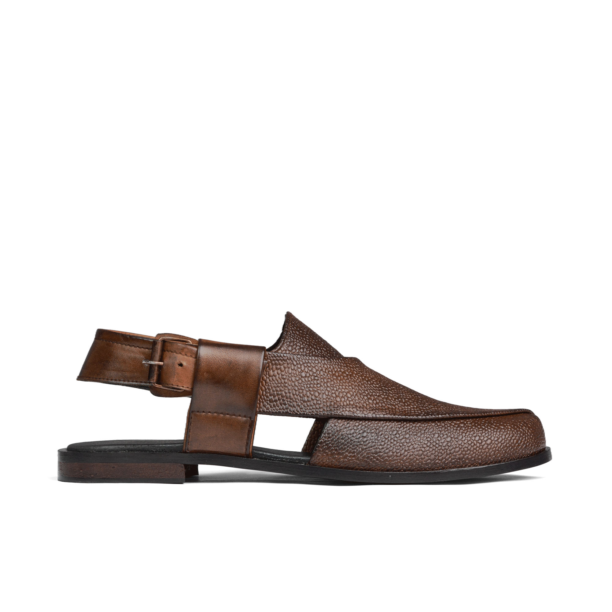 Brown Patent Peshawari Chappal DD07