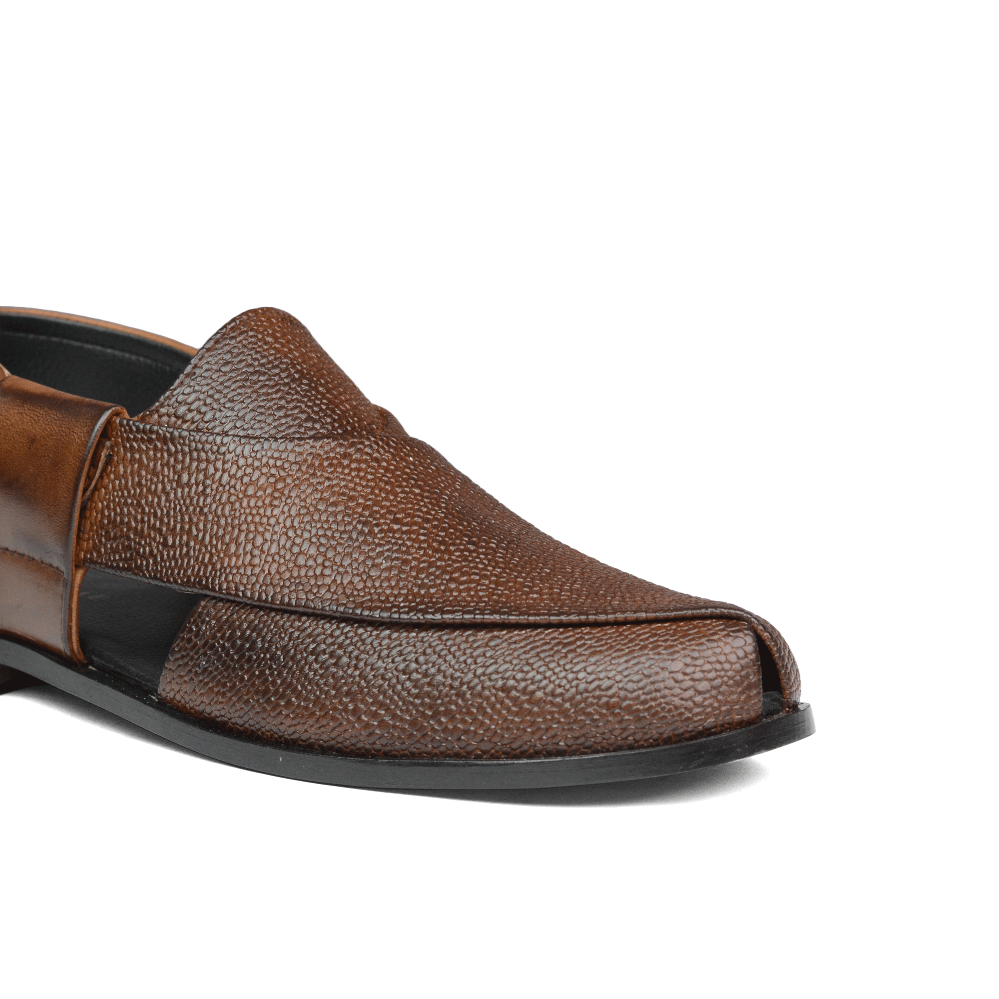 Brown Patent Peshawari Chappal DZ30