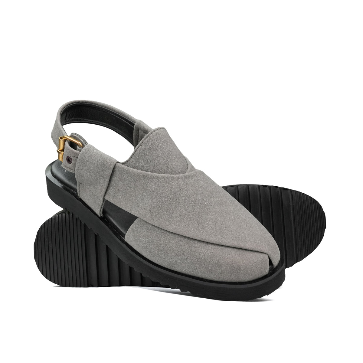 Gray Suede Peshawari Chappal DD19 Puropelle