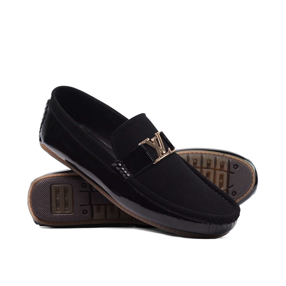 Black Suede & Patent Loafer LS15