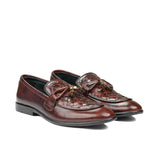 Brown Woven Tassel Shoe PR06